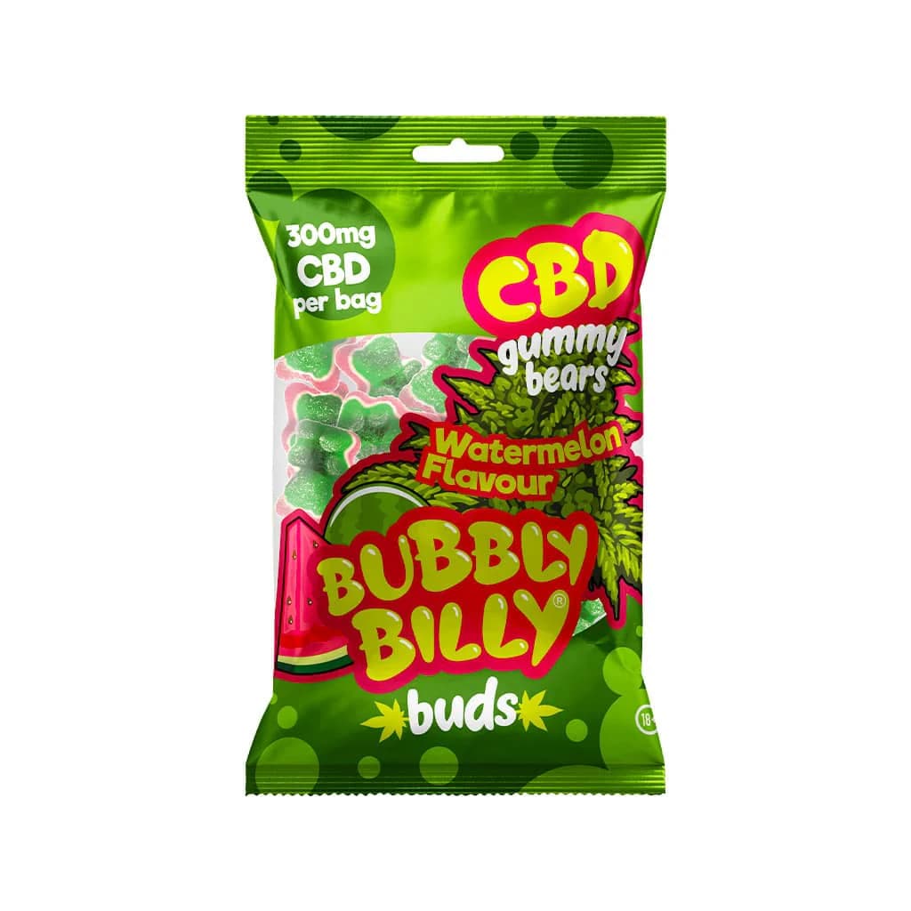 Жувальні цукерки ведмедики Bubbly Billy Buds CBD зі смаком Кавуна (300 мг CBD)