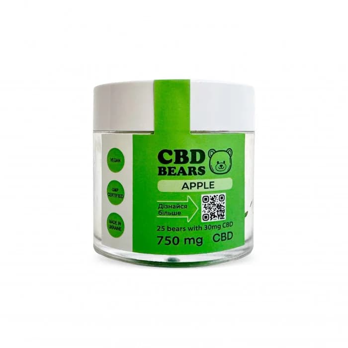 CBD Full Spectrum Ведмедики Recovery Яблуко 750 мг: Натуральний Баланс та Комфорт (25 шт)