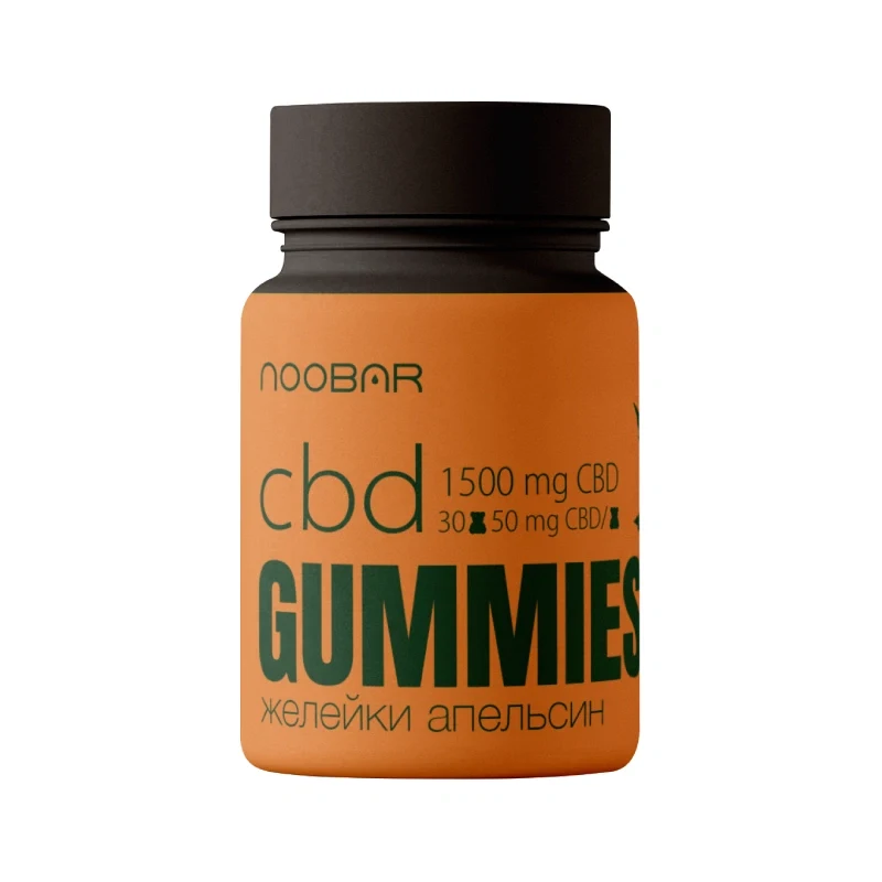 Желейные CBD мишки Noobar – Банка (30 шт) Апельсин