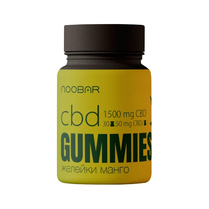 Желейные CBD мишки Noobar – Банка (30 шт) Манго