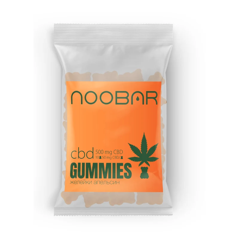 Желейні CBD ведмедики Noobar – Зіп пакет (10 шт) Апельсин
